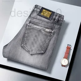 Men's Jeans designer luxury Spring New Men Jeans Slim Fit Cotton Spring Fashion Brand Smoke Grey Pants 0DBJ