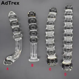 Glass 8 Anal Beads Butt Plug Big Ball Large Crystal Dildo Penis Artificial Dick Gay Masturbate Adult Sex Toy For Women men 240105