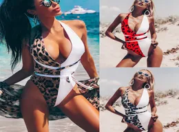 2019 Mulheres sexy explosão praia biquíni maiô onepiece leopardo maiô bikini 4 cores Com almofada no peito sem ste4820381