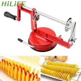 HILIFE Twisted Potato Slicer Manual Stainless Steel Spiral French Fry Cutter Vegetable Spiralizer Kitchen Cooking Tools 240105