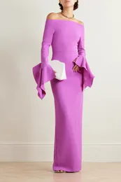 أنيقة طويلة الزجاج الوردي عنق الجوهرة الراقصة مع فتحة غمد الكريب الطول الطول الطول فستان Maxi الرسميات السهرة للنساء