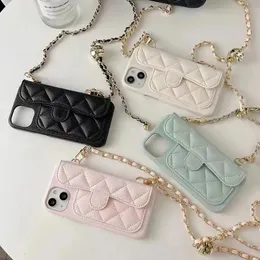 Cases Chains Crossbody Bags Phone Cases Card Holders Pockets for Women Apple iPhone 11 12 13 14 Pro Max Designer Luxury Cross Body Cavia