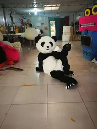 Kostiumy Wysokiej jakości prawdziwe zdjęcia luksusowy panda Mascot Costume Fancy Kostium karnawałowy