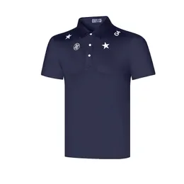 Męskie polo letnie w stylu golf męskie męskie bluza Szybka suszona koszulka polo lapowa biała lub niebieska koszulka z krótkim rękawem 231229