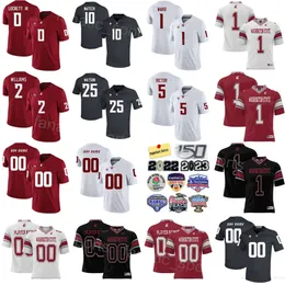 Maglia da football universitario uomo Washington State Cougars University 2 Kyle Williams 8 Devin Richardson 0 Sam Lockett III 52 Kyle Thornton 25 Jaden Hicks 4 Luke Falk