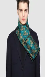 Eşarp Kış Tasarımcısı 160cm Uzun Erkekler Teal Paisley İpek Eşarp Erkek Marka Şal Sarma Yüzü A yetişkin Barrywang8679911