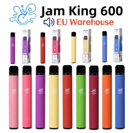 電子タバコEUウェアハウスVape使い捨てジャムキング600 EタバコEINWEG VAPE 10フレーバー2MLプレフィル550MAHバッテリー2％20mgエルフバーパフバー