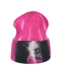 2021 Nowy atrament splasowy 9 color Caps Nowy wydrukowany dzianinowy kapelusz Kobiet zimny kapelusz Hiphop Retro Melon Fur Woolen Hat4422028