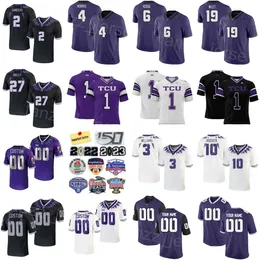 Stitch Football TCU Horned Frogs College 6 Jamoi Hodge Jersey University 27 Jordyn Bailey 0 Shad Banks Jr 3 Savion Williams 19 Jared Wiley 4 Namdi Obiazor Mens Sale