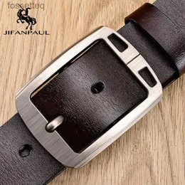 Bälten Jifanpaul Authentic Men's High Quality Belt Classic Designer Advanced Retro Pin Buckle Men Leather Fashion Business Formal Beltl240105