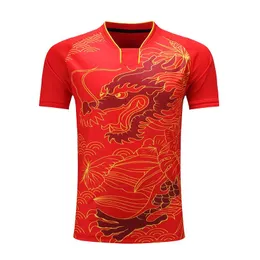 Skjortor gratis tryckning China Dragon Team Table Tennis Shirt Men / Women, Pingpong Sports Shirt, Quick Dry Table Tennis Training Shirts