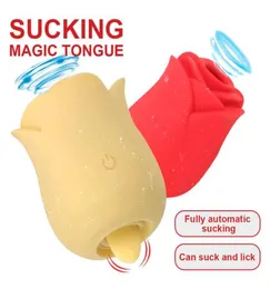 Rose Nippel Sauger Oral Zunge Lecken Vibrator Leistungsstarke Vagina Masturbation Sex Spielzeug für Frauen Gspot Klitoris Stimulation P0818 7020374