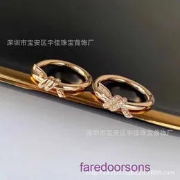 Tifannissm Designer Rings Designer Jewelry Ring Knot Winding Vine Interwoven Diamond S925メッキ18Kローズゴールドツイストにはオリジナルボックスがあります