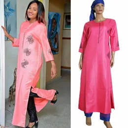 Abbigliamento 3 pezzi set 2018 nuova moda abbigliamento africano per abiti da donna pantalone sciarpa set bazin riche abito ricamo abiti africani
