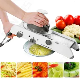 Fatiador de vegetais de aço inoxidável Cortador de vegetais multifuncional Shredder Fruit Slicer Ralador Descascador Cenoura Ralador Home Gadgets 240104