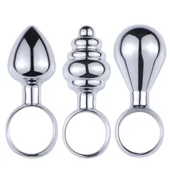 3 pçsset mini plugues anais de metal com anel de dedo expansor anal brinquedos sexuais para iniciante vaginal butt plug massageador de próstata x04018531955