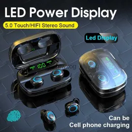 휴대폰 이어폰 S11 TWS LED Bluetooth 무선 이어폰 터치 제어 이어 버드 3500mAh 스포츠 방수 헤드폰 8D 스테레오 사운드 헤드셋 YQ240105