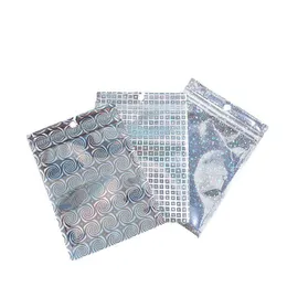 Aluminum Foil Pouch Bag Plastic Bags Package Laser Packaging Bag Front Clear Mylar salt Scented Tea Packing Aemsm
