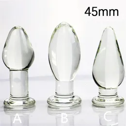 Stor 45 mm Crystal Butt Plug Vagina Ball Glass Anal Bead Vuxen Sexleksaker för kvinnor Män Gay Masturbator 240105