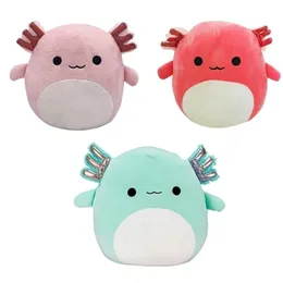 Dolls 20cm Pink Axolotl Plush Toy Cute Animal Octopus Frog Bee Soft Studed Pillow Toys Higds for Kids 220409