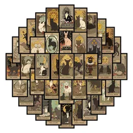 53pcs متعة Cat Tarot Cards Retro Americanism DIY PVC PVC Pack For Fridge Car Carcase Laptop Cup Cup Cup Desk Desk.