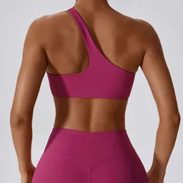 Lu Lu Align Lemon Women Stretch Pull Up Comfort Single Strap Yoga Bra Gym Top Underwear Women Vest Fitness Tank Top Chest Pad Running Sports Bra
