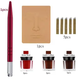 Maschine Manuelle Stift Microblading Tattoo Hine mit Nadeln Tinte Praxis Haut für Permanent Make-Up Augenbrauen Tattoos Gun