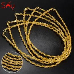 Sunny Jewelry Fashion Choker Rope Chain Necklace Copper Gold Color Neck Jewellery Women Men Romantic Anniversary Daily Wear Gift 240104