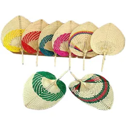 Party Favor Colorf Wheven St Bamboo Hand Fan Favor Party Baby Environmental Protection Mosquito Odstraszający Fani na letni prezent ślubny dhoog