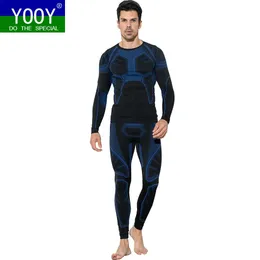Jackets Yooy Men's Ski Thermal Underwear Sets Sports Quick Dry Functional Compression Tracksuit Fiess Tight Shirts Jackets Sport Suits