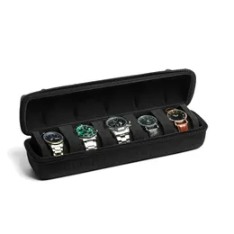 5 Titta på resefodral Roll Portable EVA Watch Carry Case Roll Storage Organizer Box med mjuka skumkuddar för män och kvinnor 240104
