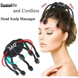 Электрический массажер для головы с когтями осьминога, терапевтический скребок для кожи головы, снятие стресса, усталости, вибрация, устройства для стимуляции волос 240104