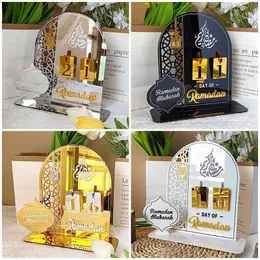 Ramadan Adventskalender Dekoration 2024 Eid al Fitr Mubarak Kalender Heimdekoration Neuer islamischer Countdown-Kalender Geschenk 240105