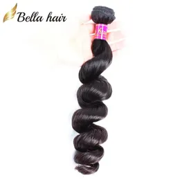 Wefts Peruian Hair Bundles Deals 100％未加工の人間の拡張1ピース自然色ルーズウェーブ織り8a 834inch beau