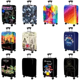 Elastic World Map Luggage Protective Cover Zipper Suit for 1832 Inch Bag Suitcase Covers Trolley Travel Accessories 240105