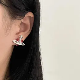 Stud BLIJERY Vintage Enamel Crystal Heart Earrings for Women Luxury Jewelry Charm Planet Stud Earrings WeddParty Gift Ins Hot J240105