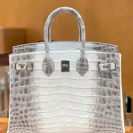 Tragetaschen Designer Himalaya-Krokodil-Handtaschen Xinglong Weiße Krokodilhaut Platin-Tasche Damentasche Handtasche Handgefertigte Tasche WN-CKFM
