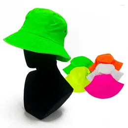 Berretti Stampa logo personalizzato Serie di colori fluorescenti ricamati 5 colori opzionali Cappello da pescatore Donna Uomo Lavaggio in cotone