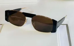 Moda oval óculos de sol preto moldura de ouro marrom lente óculos des lunettes de soleil masculino tons uv400 proteção óculos com box9333110