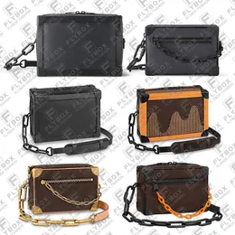 M44735 M55702 M44730 Mjuk stamkedja väska crossbody messenger väska axelväska män mode lyxdesigner handväska totalt högkvalitativ handväskan snabb leverans