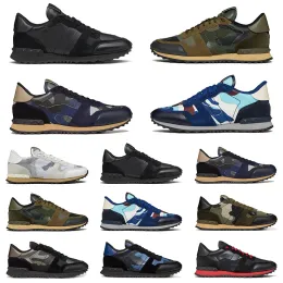 Sneakers velentino di lusso Scarpe firmate Uomo Scarpe da ginnastica Rockrunner Verde militare Tessuto a rete Grigio pastello Marine Uomo Scarpe da ginnastica sportive casual Mocassini Sneakers