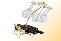 Weinregal Weinflaschenhalter Glasbecherhalter Display Champagnerflaschen Ständer Hängende Trinkgläser Stielglasregal Regal Preferr1906573