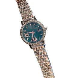 Luksusowe Women Watch Top Marka Diamond Lady Watches Zespół ze stali nierdzewnej 32 mm Auto Data Zrębswataki Wysokiej jakości Kobiety Urodziny urodziny świąteczny dzień matki Prezent