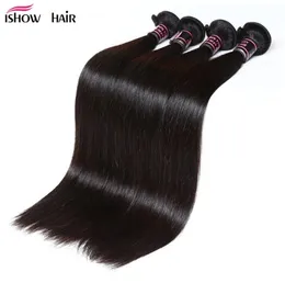 ishow silky straight brazilian bundles 4pcslot human hair weaves peruvian Virgin Wefts 전체 여성 모두 828 인치 jet6513021