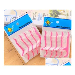 Dental Floss Plastic Tootick Cotton Stick For Oral Health Table Kitchen Bar Accessories Tool Opp Bag Pack Drop Delivery Beauty Dhupx
