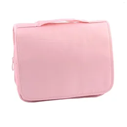 Kosmetiska väskor solid färg väska toalettartiklar kompakt och lätt rese makeup lagring för borstverktygssats