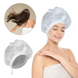 Регулируемая сетчатая шапочка для сушки вьющихся волос, быстрое полотенце, шапочки для ванны 240105