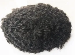 10 mm fala afro kręcone męskie toupe pełna pu ludzka tupea do włosów dla czarnych mężczyzn system zastępczy głębokie kręcone włosy koronki Wig5323182