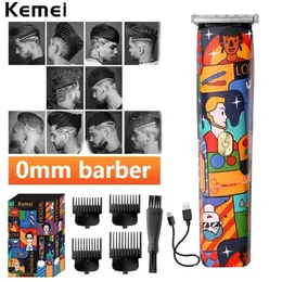 Trimmer Kemei KM 5017H TShape Trimmer Mens Professional Fashion Graffiti hair Clipper Finishing Haircutting