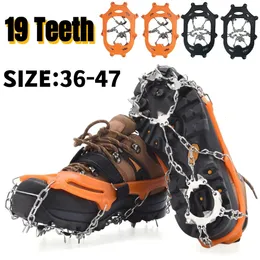 19 Teeth Climbing Crampons Anti-Slip Bundled Crampons with Grips Chain Spike Anti-Skid Snow Ice Climbing Shoe Hiking Accessories 240104